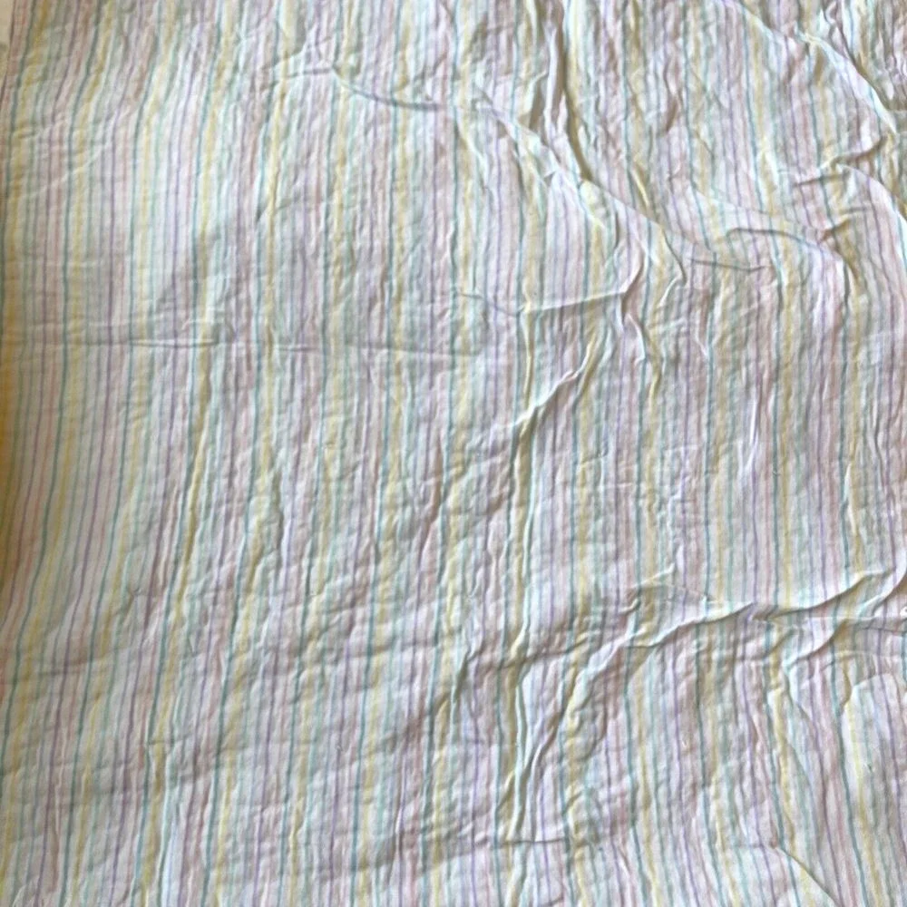 Vintage Carters Baby Blanket Bunny Cat Sheep Mouse‎ Quilt Pastel Spring Stripe